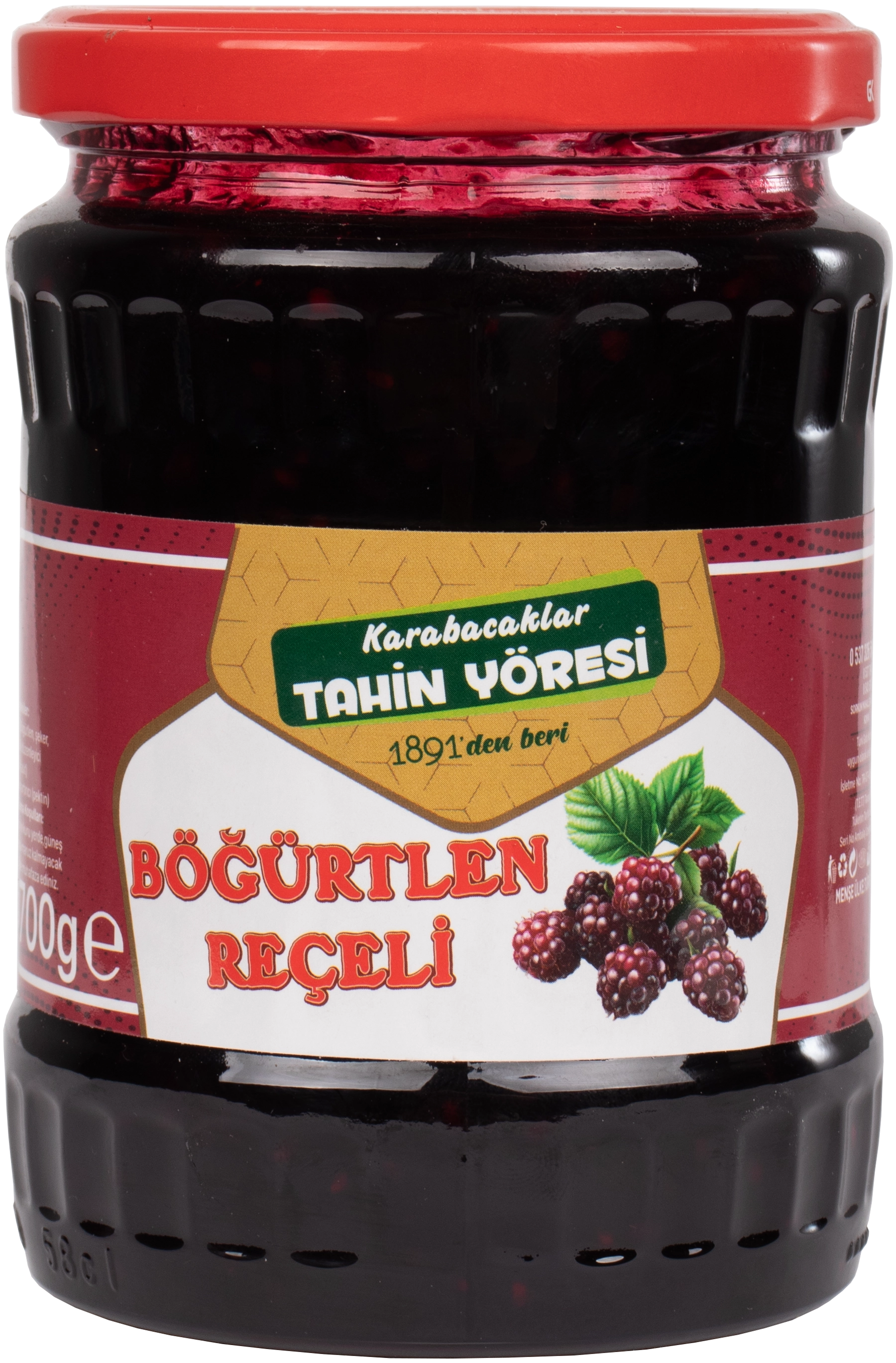 Tahin Yöresi Böğürtlen Reçeli Net 700 Gr