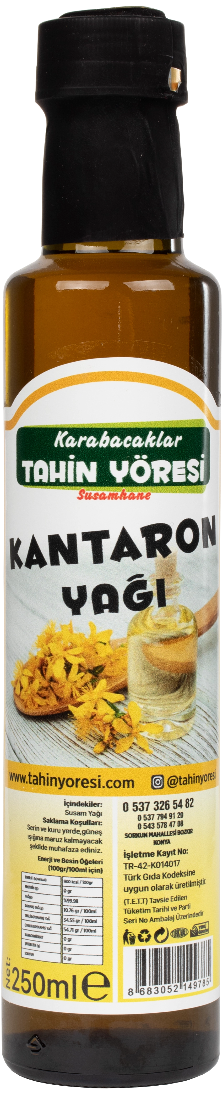 Tahin Yöresi Kantaron Yağı Net 250 ml