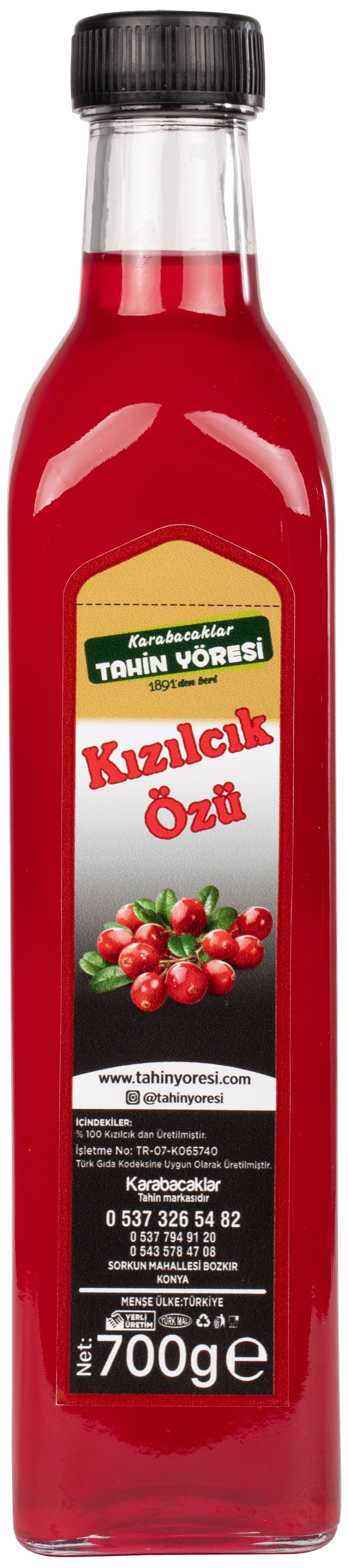 Tahin Yöresi Kızılcık Özü Net 700 Gr